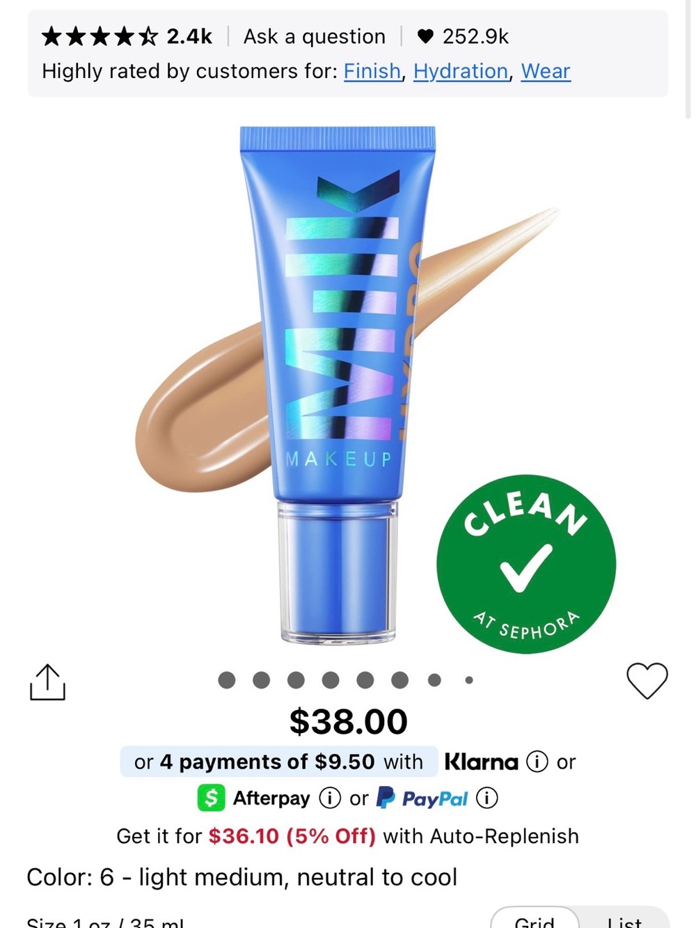 Milk Makeup Hydro Grip 12-Hour Hydrating Gel Skin Tint - Picture 6 of 6